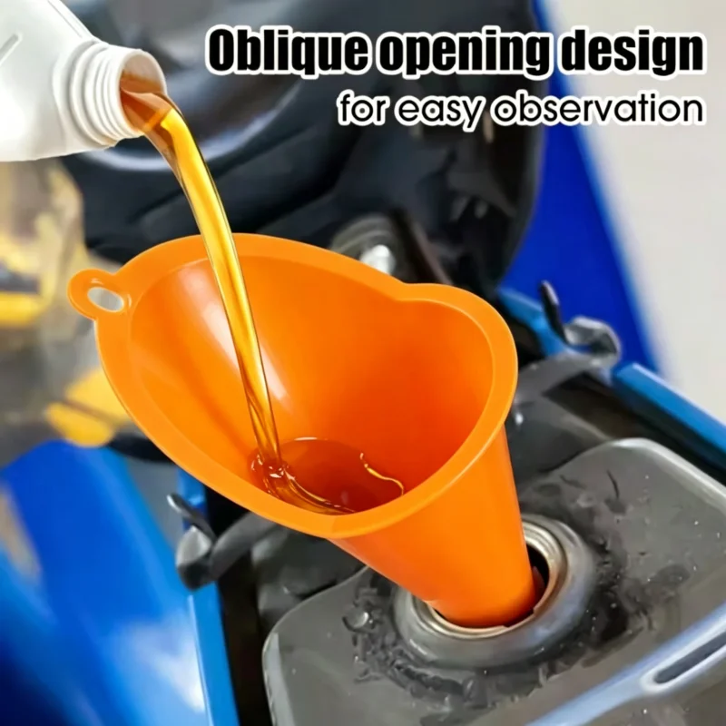 

Refueling funnel with long spout hands-free for adding engine oil and fuel additives specialized plastic funnel for motorcycles
