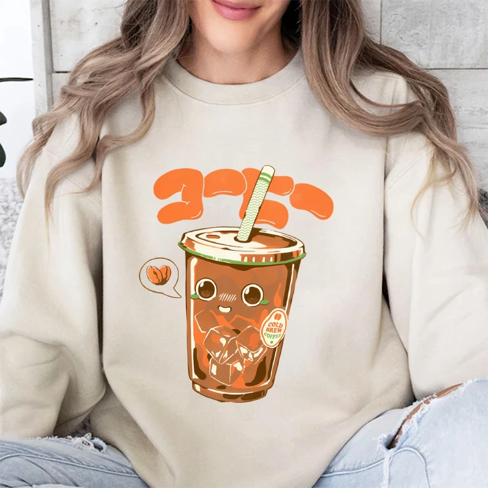 

Women’s Graphic Sweatshirt Funny Cola Sweater Ice Cola Coffee Lovers Hoodie Women Casual Outfit For Coke Enthusiasts Top Tees