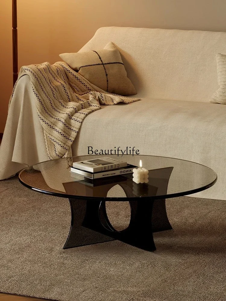 

FG10*Acrylic round coffee table living room minimalist light luxury modern non-glass tea table