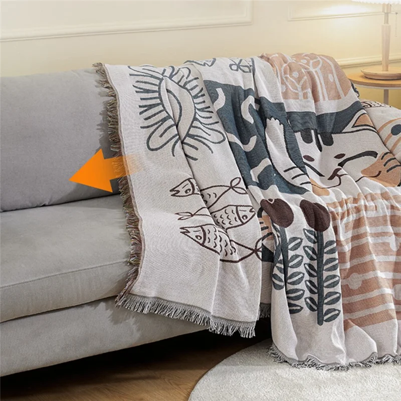 A44F-夏用ユニバーサルソファカバー布製ソファクッションカバーブランケットシングルユニバーサルオールシーズン