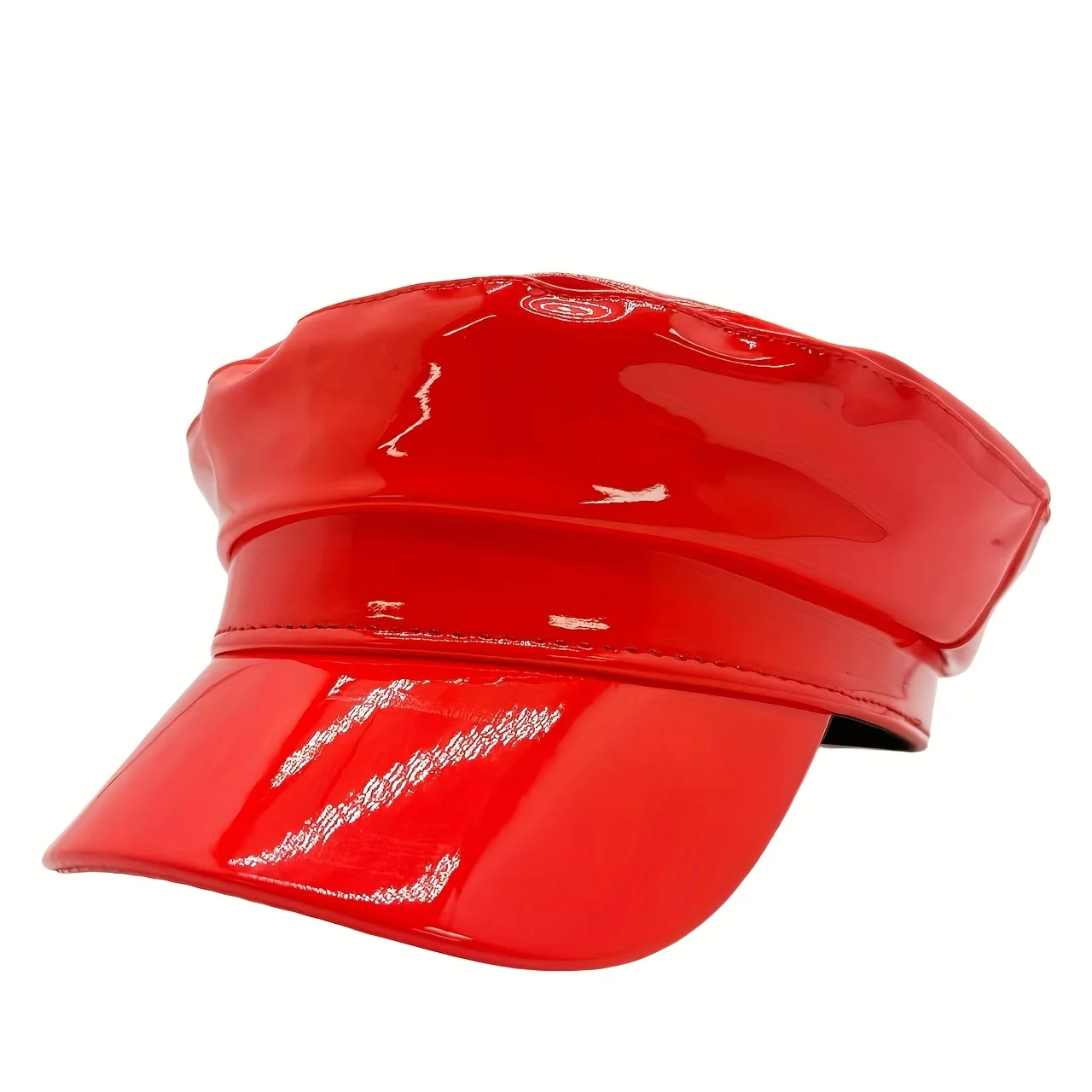 HongLuan Schwarz/Rot Steampunk Leder Gothic Kapitän Hut für brennende Mann Frau, Rave Festivals Zubehör, Halloween Party Cap – Detail 11