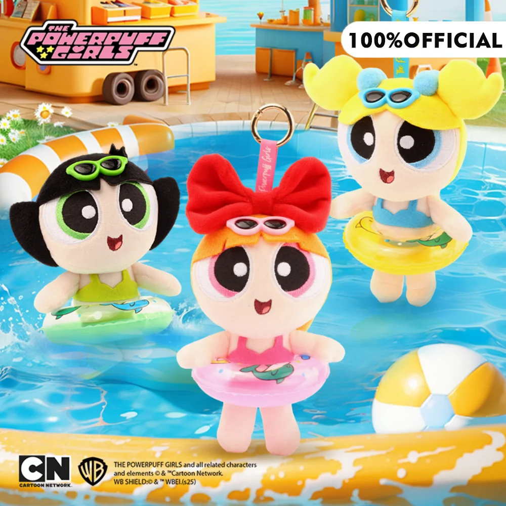 พวงกุญแจตุ๊กตาการ์ตูนพาวเวอร์พัฟเกิร์ล บล็อสซั่ม บับเบิ้ล ของแท้ น่ารักสไตล์สาวหวาน ไส้ใยฝ้าย PP อุปกรณ์ตกแต่งกระเป๋านักเรียน