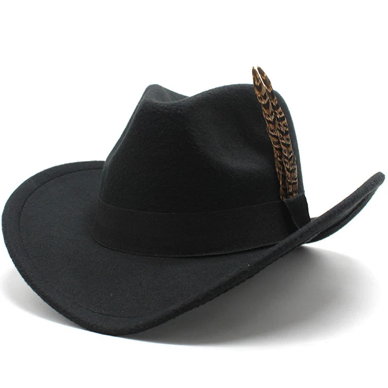 New Cowboy Hat Fashion and Unique Unisex Solid Jazz Hat with Cow shaped Decoration Western Cowboy Hat Sorero hombre