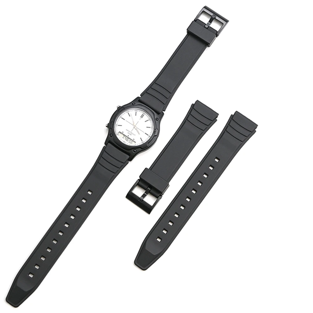 Watchband For AW-49H AW-49HE AW-44H AW-45H-1BVH black rubber Resin strap Wrist Premium TPU Watch band accessories