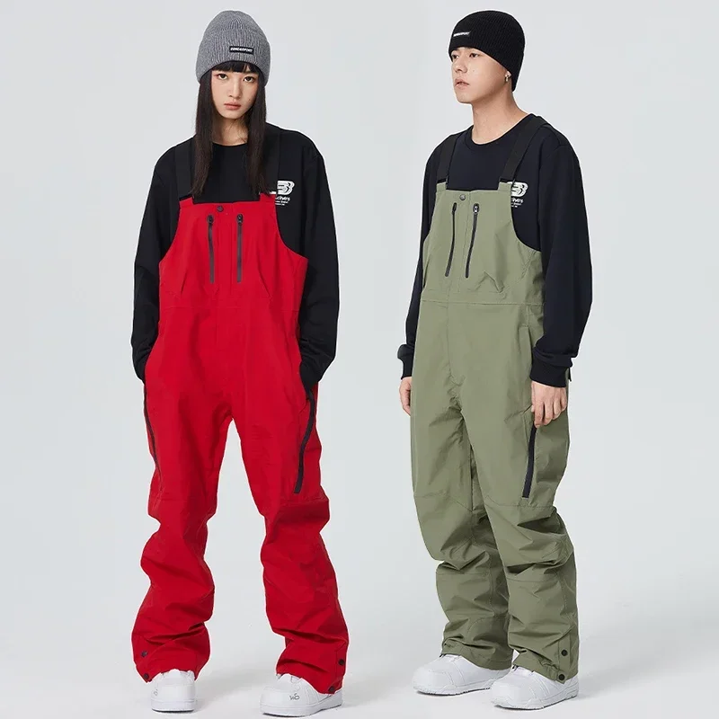 Outdoor Mountain Snow Pants Women Snowboard Jumpsuits Winter 3L Waterproof Female Trousers Man Motorcycle Skiing Sport Overalls