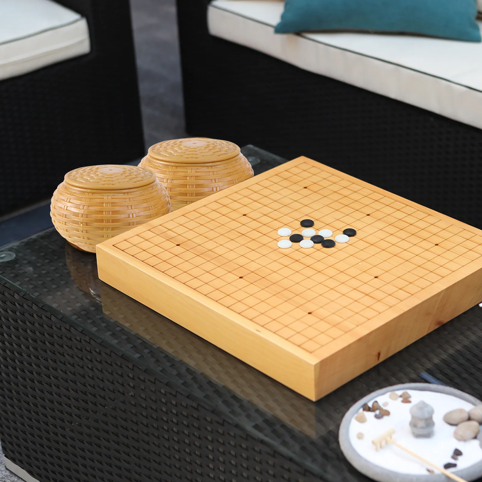 

2Pcs Go Chess Stones Storage Container Handmade Wooden Pot for Candy Fruit Game Pieces Storage Chess Pieces Pot
