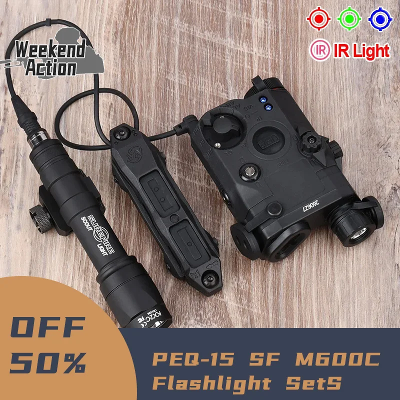 

Tactical PEQ 15 SF M300A M600C Flashlight Airsoft Pistol Gun Equipments Accsesories Military High Power Red Dot Green Blue Laser