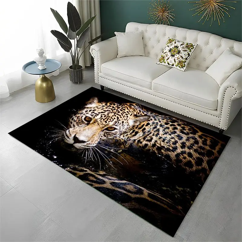 Fierce Leopard Cheetah Animal Beast Large Area Rug Non-slip Carpet for Bedroom Living Room Sofa Doormat Home Decor Floor Mat