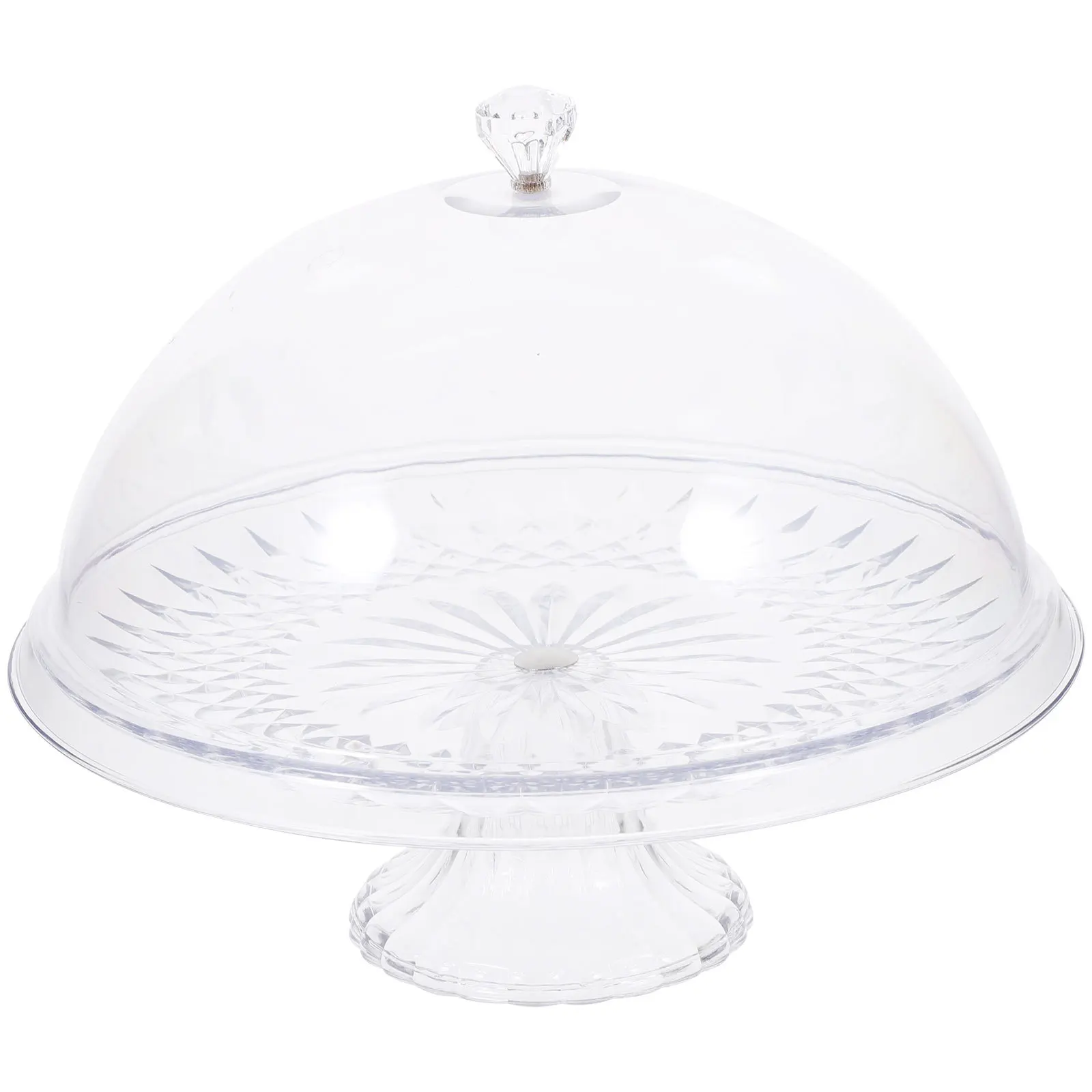 

1Set Dustproof Cake Stand Transparent Cover Multi-Function Household Dessert Plate Cake Plate Food Display Tray
