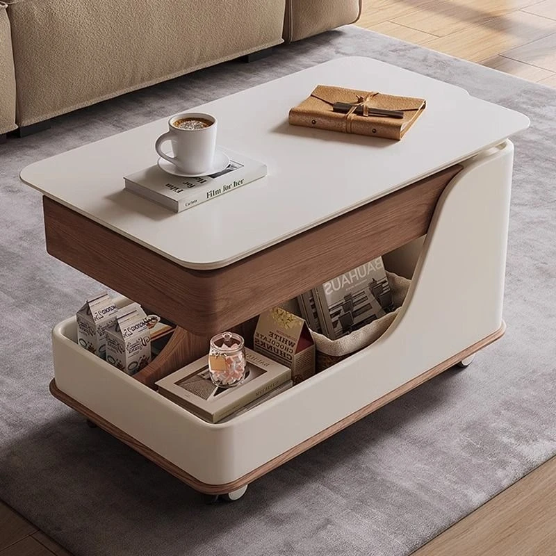 

Mobile coffee table, movable wheel side table