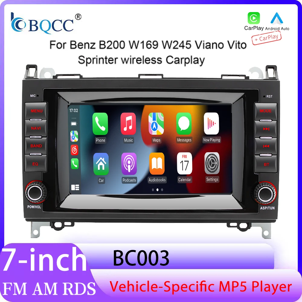 BQCC 7 Inch 2DIN Special BTMP5 For Benz W169 W245 W639 W906 B200 Support RDS FM AM 7 Color Ambient Light Car Multimedia Player