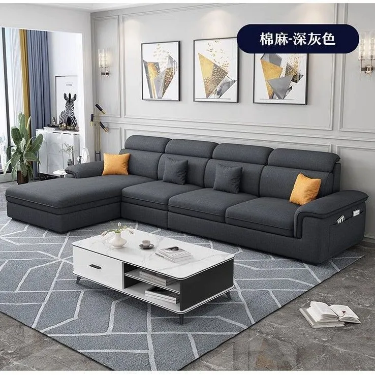 أريكة قماش حديثة وبسيطة لغرفة المعيشة الاسكندنافية، شقة صغيرة، أريكة من القماش بتقنية مخلب القطط #5