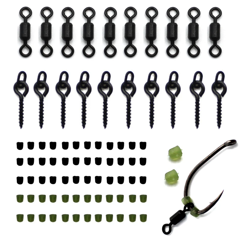 150PCS Metal Bait Screw Carp Fishing Accessories Bait Sting Spike Boilies Pin Swivel Ronnie Hair Rig Method Carp Feeder Tackle