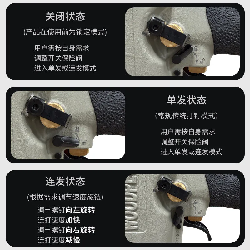 Pneumatic code nail gun 21K440S continuous air nail gun U-shaped woodworking decoration nail gun