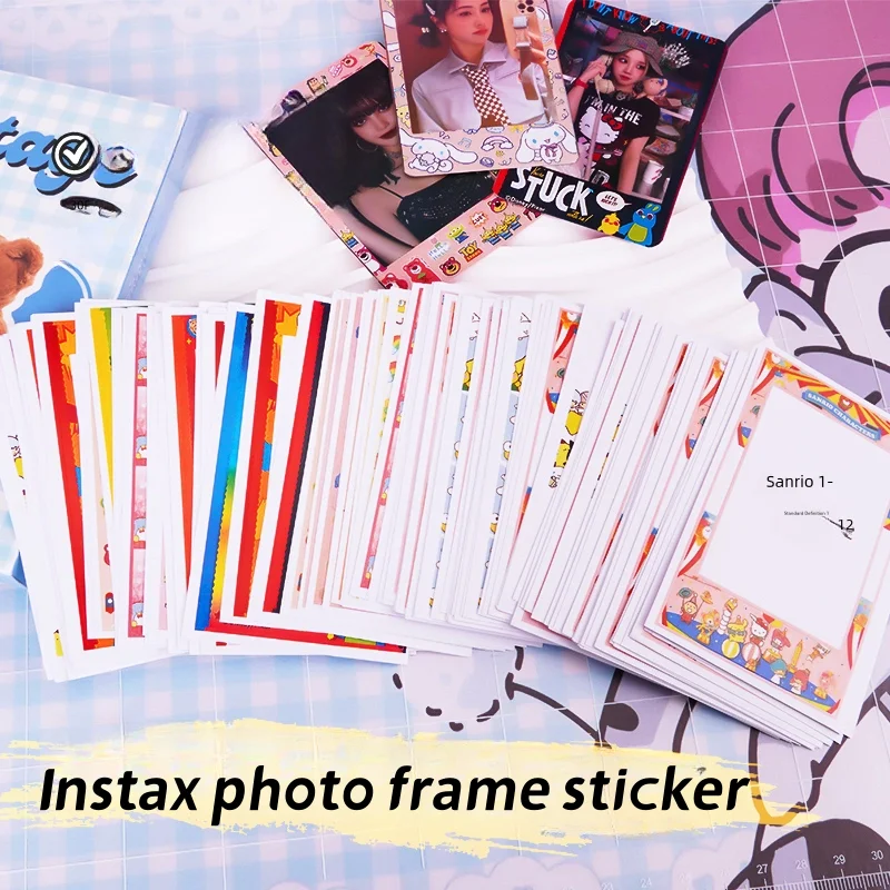 100 Pc, Instax Photo Frame Stickers,Photo Border Stickers for Fujifilm Instax Mini 12/11/9/8/70/40/25/90/liplay/evo Camera