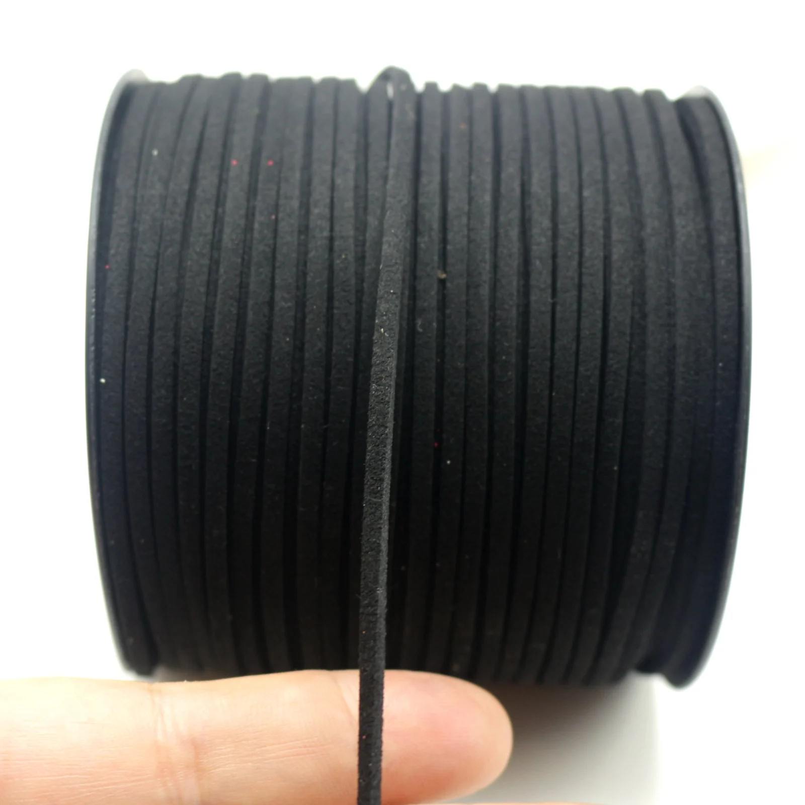 100 Yards Black Faux Suede Flat Leather Cord Lace String 2.6mm  with Roll Spool for Necklace Bracelet Beaded DIY Handmade Craf