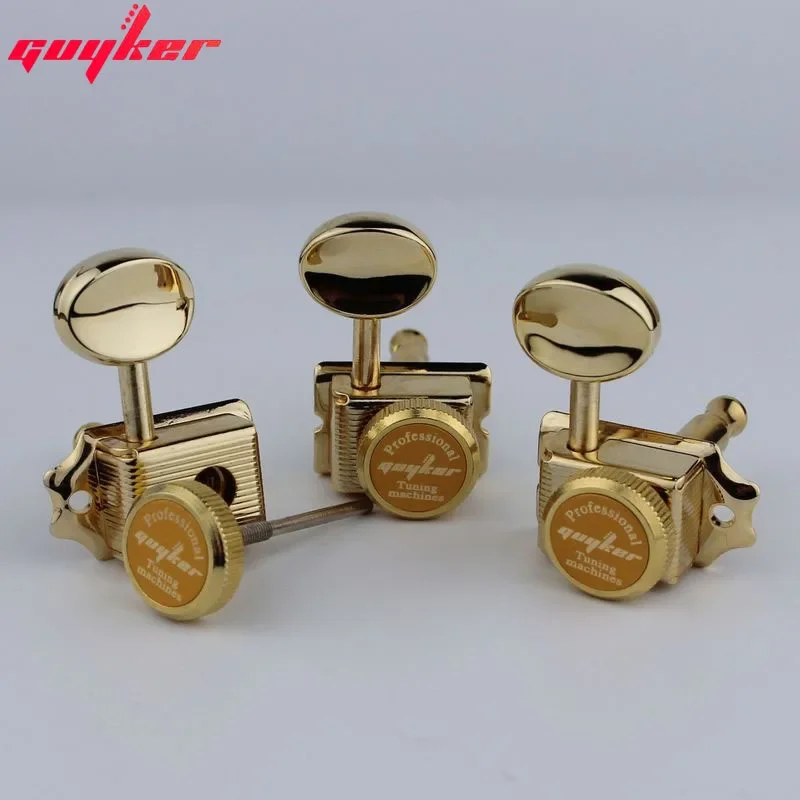 GUYKER Vintage Gold Lock String Tuners Electric Guitar Machine Heads Tuners For ST TL Guitar Tuning Pegs