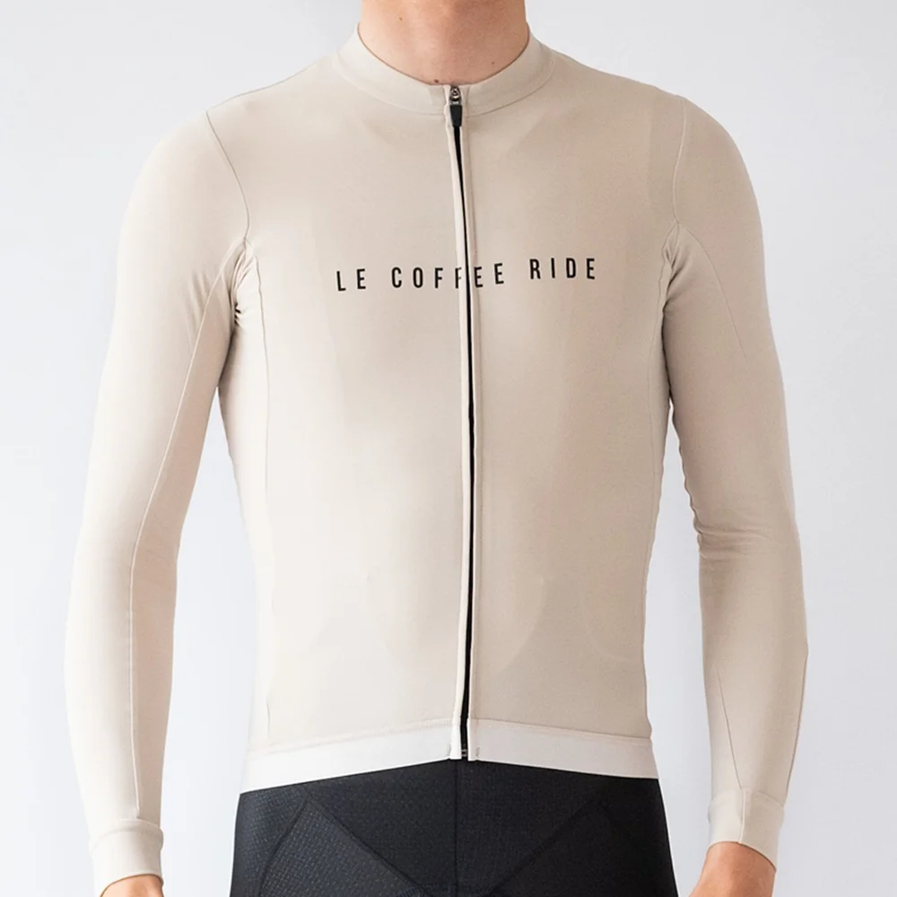 Le Coffee Ride Winter Men\'s Long Sleeve Cycling Thermal Fleece Warm Jackets Jaqueta Masculina Ciclismo Maillot Bicycle Jerseys