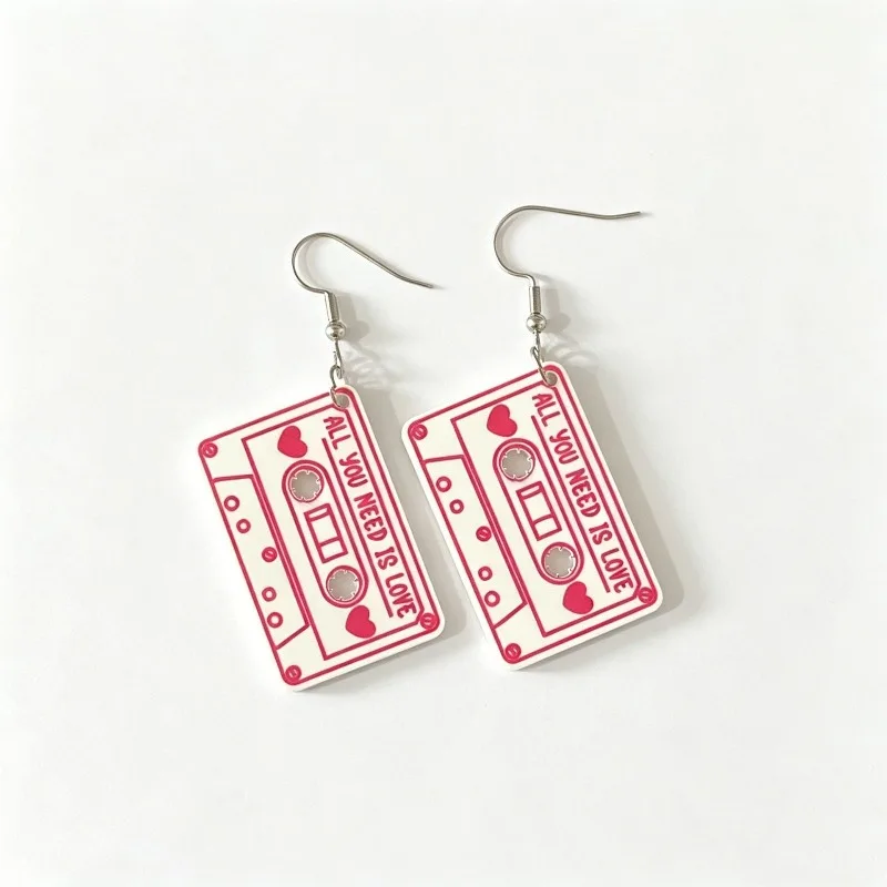 Y2K Retro Cassette Game Console Mobile Phone CD Dangle Earrings 2D Acrylic Drop Earrings Cute Nostalgic Trendy Jewelry for Women