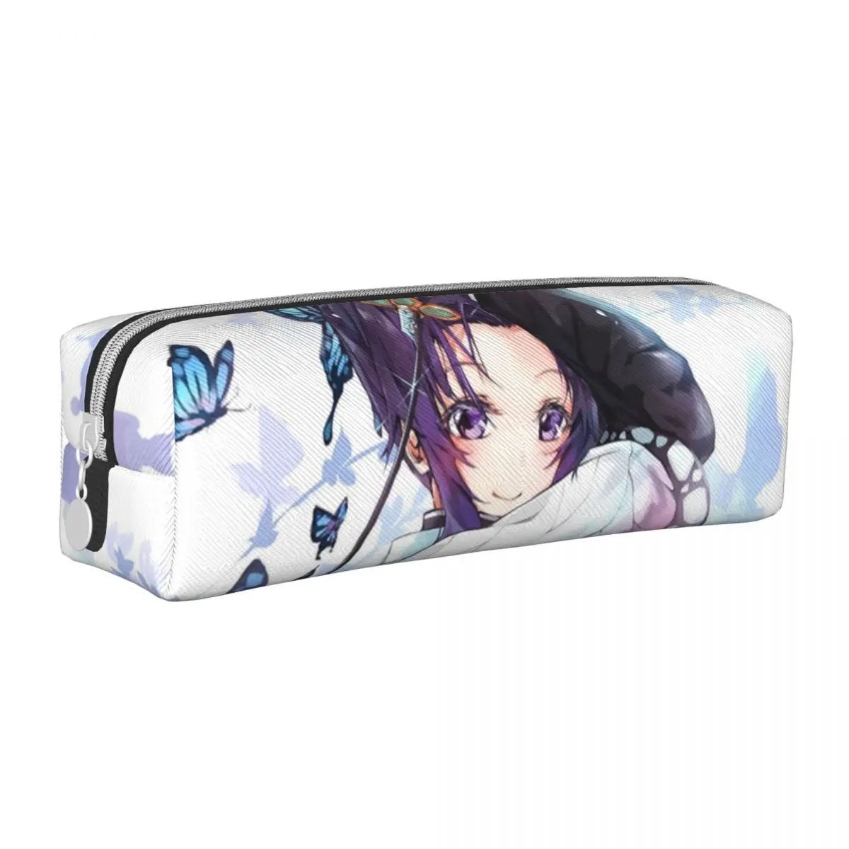 Shinobu Kocho Demon Slayer estuches de Anime para lápices, bolsa para bolígrafos para estudiantes, bolsas grandes para lápices, regalo escolar, papelería