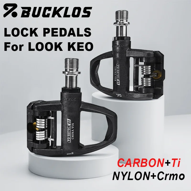 

Педали BUCKLOS для шоссейных велосипедов, совместимые с KEO, самоблокирующиеся, на подшипниках, для шоссейного велоспорта, с креплением под шипы