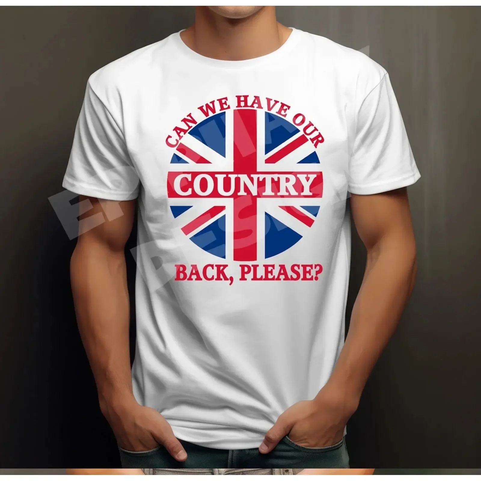 Herren T Shirt Patriotisch Union Jack Flagge Reform Nigel Farage Country Back Please vintage Washed graphic