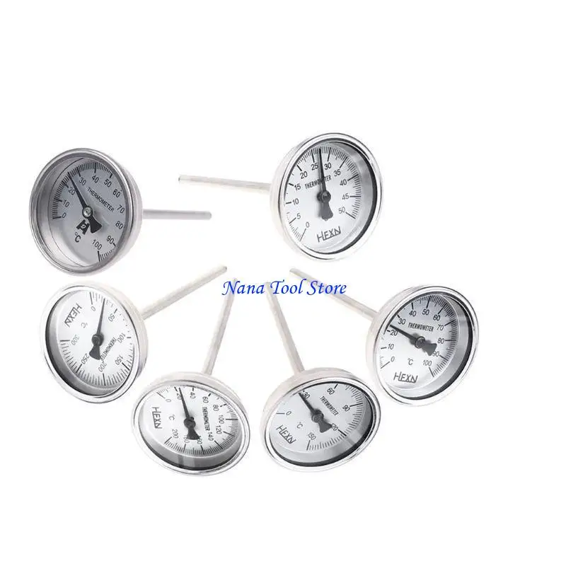 ميزان حرارة ثنائي المعدن مدمج 31GJ 50/100/150/200/300 درجة مئوية ميزان حرارة من الفولاذ المقاوم للصدأ
