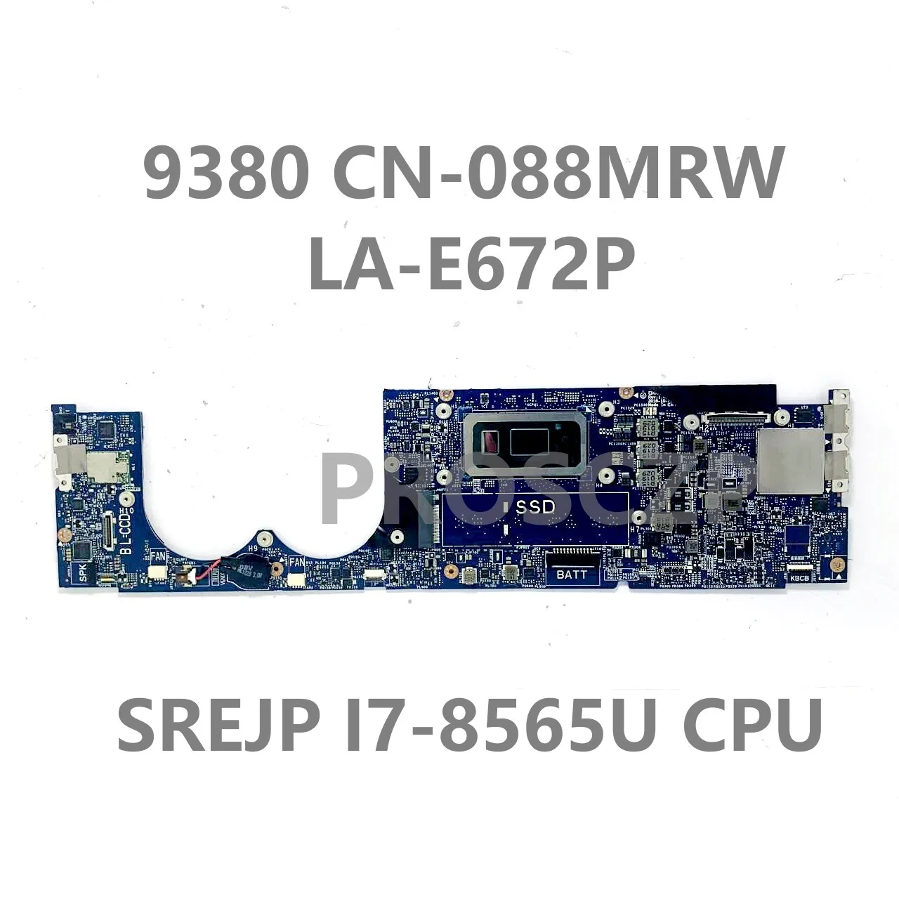 

CN-088MRW 088MRW 88mrw LA-E672P системная плата для DELL XPS 13 9380 материнская плата для ноутбука с процессором SREJP I7-8565U 16 ГБ 100% полностью протестирована