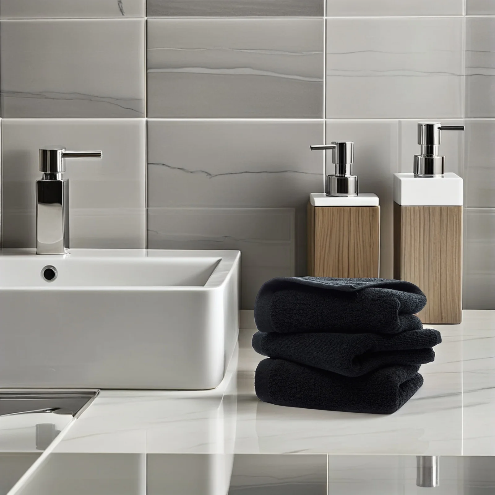 35x75 سنتيمتر منشفة اليد القطن الأسود النقي الطبيعي تجفيف منشفة حمام فاخرة للحمام الصالة الرياضية سبا فندق استخدام #5