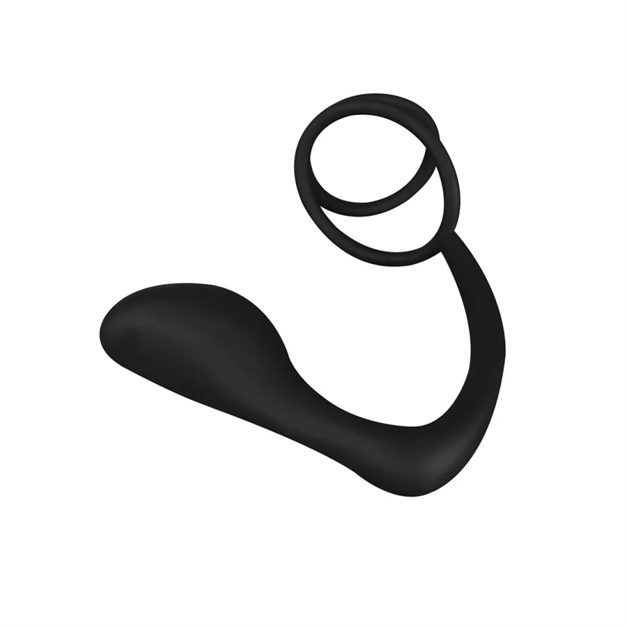 Silicone Double Penis Ring Prostate Massager Butt Plug Delay Ejaculation Cock Ring Anal Plug Cockring Adult Sex Toys For Men