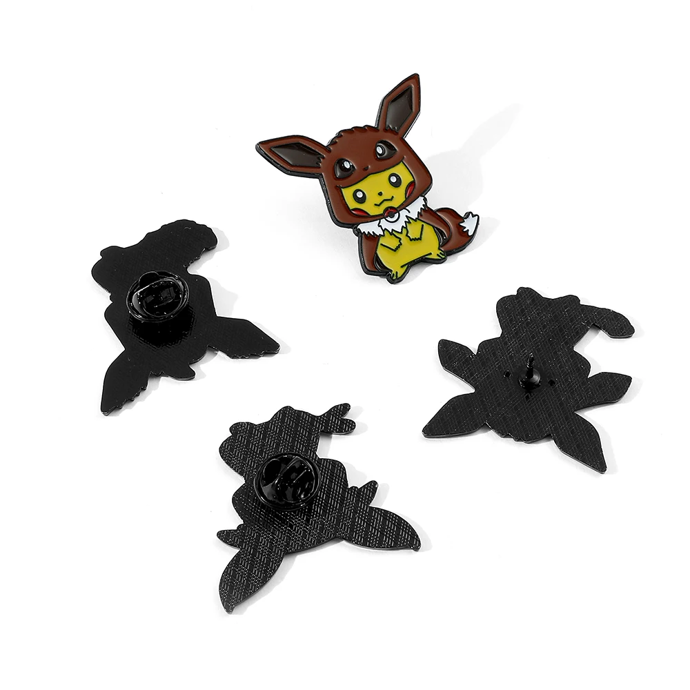 Wholesale Kawaii Pokemon Pikachu Eevee Brooches for Clothing Lapel Pins for Backpacks Enamel Pin Badges Jewelry Collection Gift