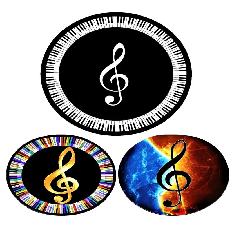 Round Electronic Drums Printed Floor Mat Non-Slip Sound Absorbing electronic organ carpet Percussion Instrument Accessories