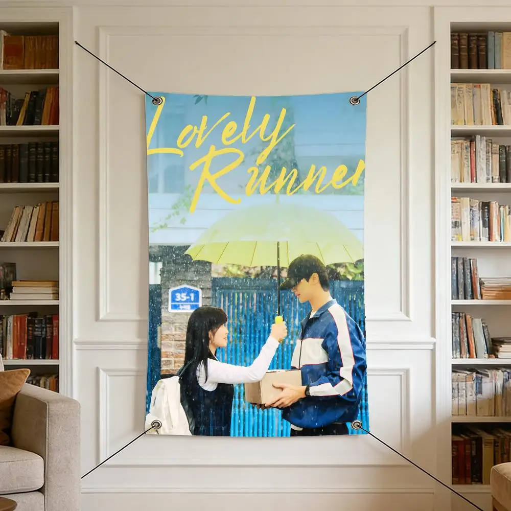Drama L-Lovely Runner Flags Warm Home Flag 4 Grommets Wrinkle Free Indoor Outdoor