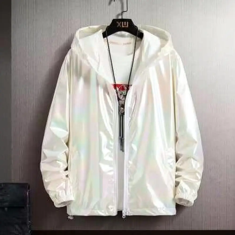 Mens Womens Sunscreen Jacket Summer Breathable Ice Silk Hoodie Reflective Gradient Sportswear Outdoor Hiking Travel Coat