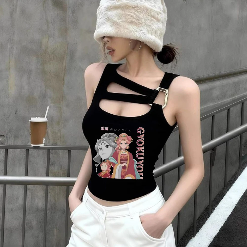 Maomao the Apothecary Diaries crop top female funny summer japan anime top tees cutecore scene  cute 2000s clearance sales