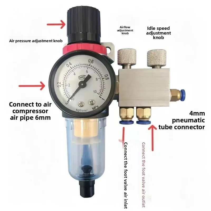 Linear Speed Control Pneumatic Foot Pedal Air Valve Regulator Kit For Lindsay Jewelry Engraving Handpiece Handpiece Not Included