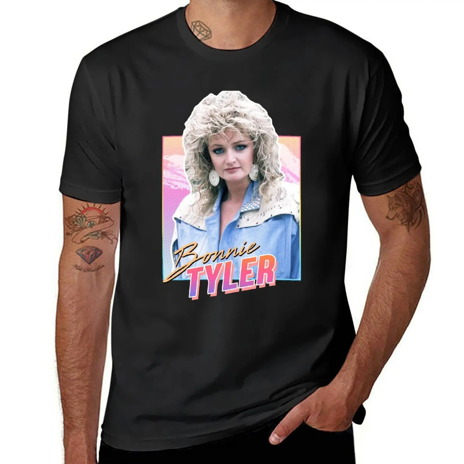 Bonnie Tyler - 80s design T-Shirt cute tops heavyweights fitted t shirts for men