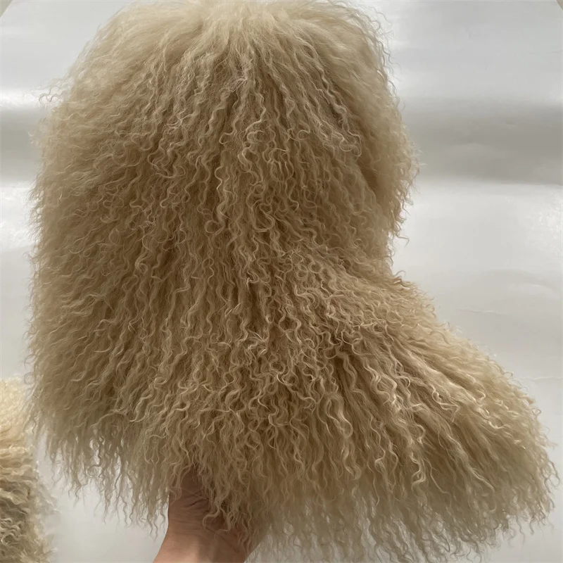 

2026 сапоги из натурального монгольского меха, шерстяные сапоги средней длины, женские зимние ботинки, женские теплые зимние ботинки, женская обувь на меху