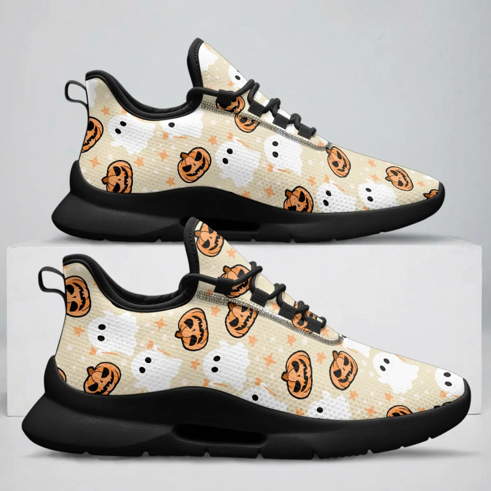PENSTROLL Spooky Jack Ghost Breathable Classic Walking Shoes Everyday Trainers for Men Work Office