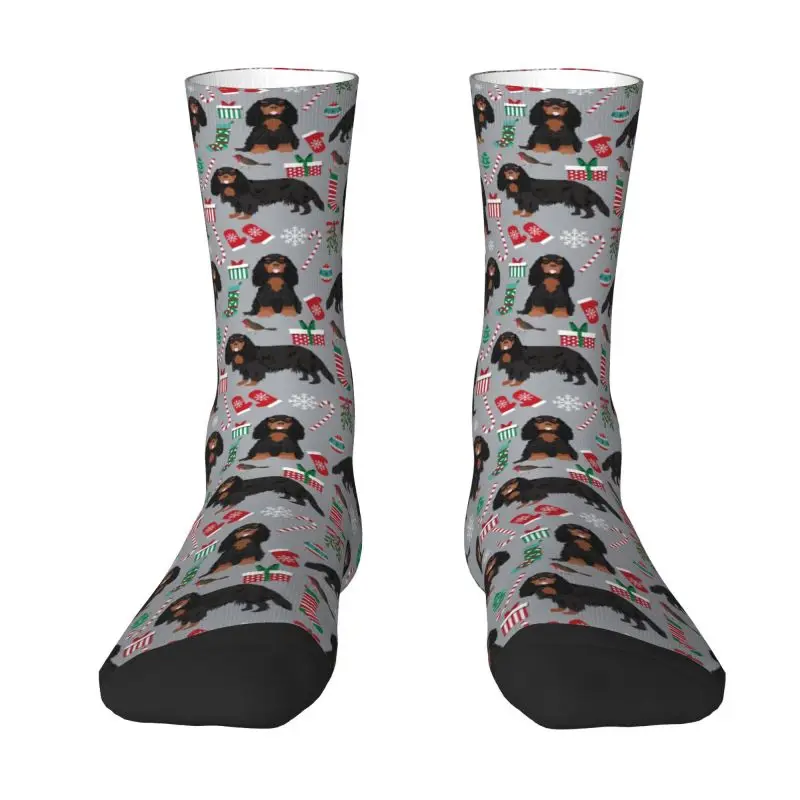 Nette männer Cavalier King Charles Spaniel Weihnachten Geschenke Kleid Socken Unisex Komfortable Warme 3D Gedruckt Hund Crew Socken