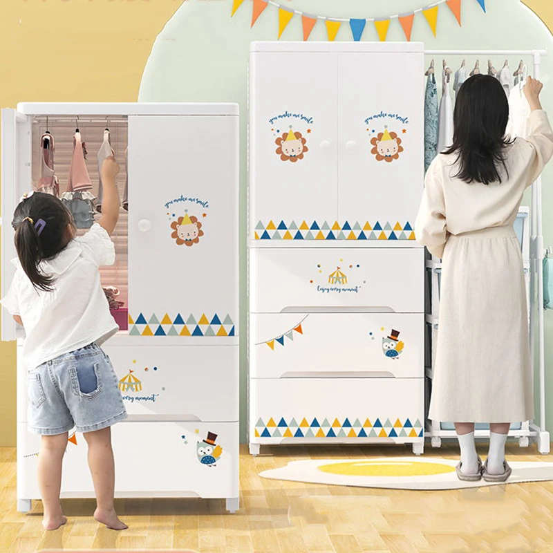 Storage Baby Wardrobe Cupboard Storage Plastic Bedroom Home Wardrobe Filing Shelf Kids Guarda Roupa Living Room Cabinets