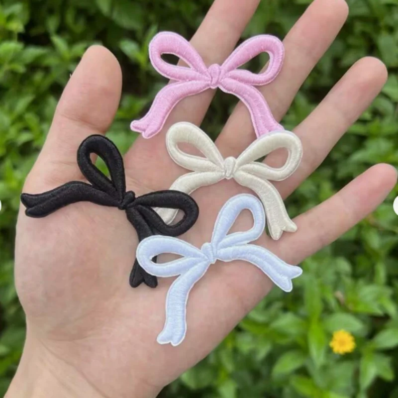 New Fashion Bow Patches Set, Dainty Aesthetic Bow Iron On Embroidered Patch For Hats, Jacket, Clothing And Bag DIY Decoration