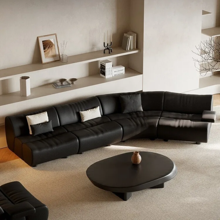 Bamboo sofa Italian minimalist sofa size apartment living room module curved combination