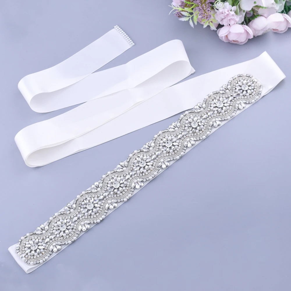 Ceinture large en cristal biscuits argenté pour femmes, ceinture de patients, environnement de robes de mariage, accessoires de mariage, S04