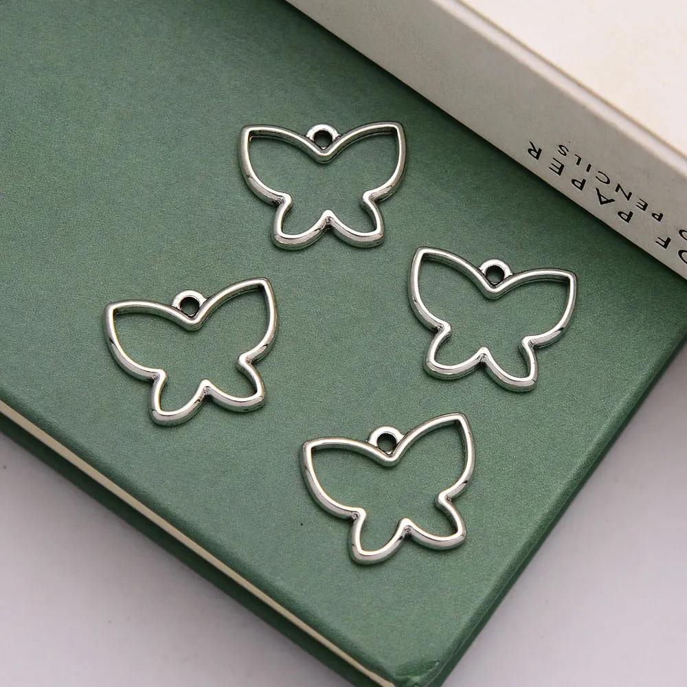 30pcs/lot--13x17mm Hollow Butterflies Charms Pendants For Diy Necklace Jewelry Making Supplies Accessories Wholesale Bulk Items