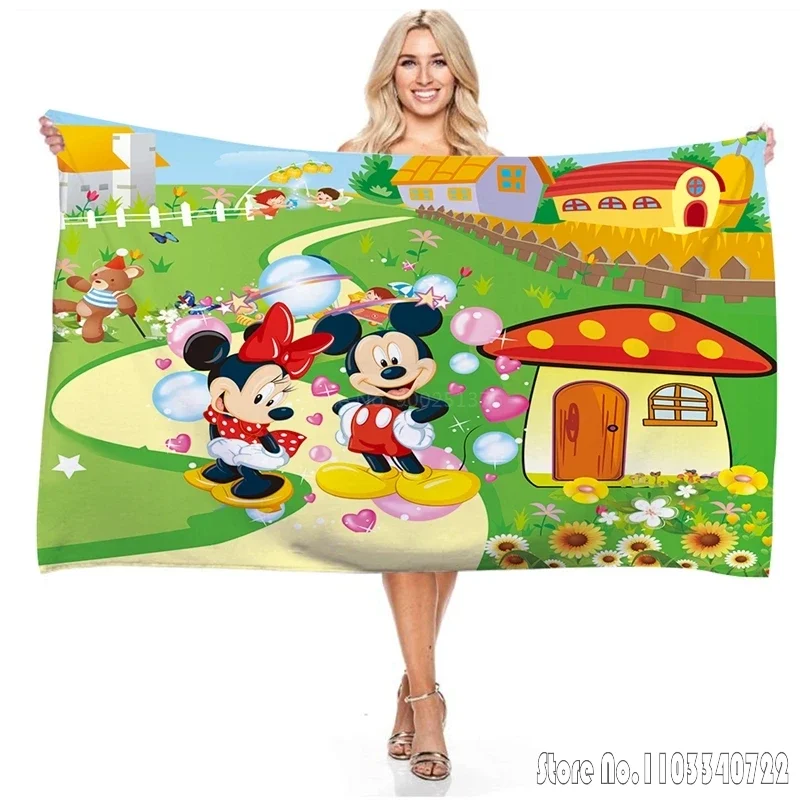 Disney Cartoon Black and White Quick Dry Beach Bath Towels Microfiber Beach Swimming Towel Decor for Kids Gift 75x150cm