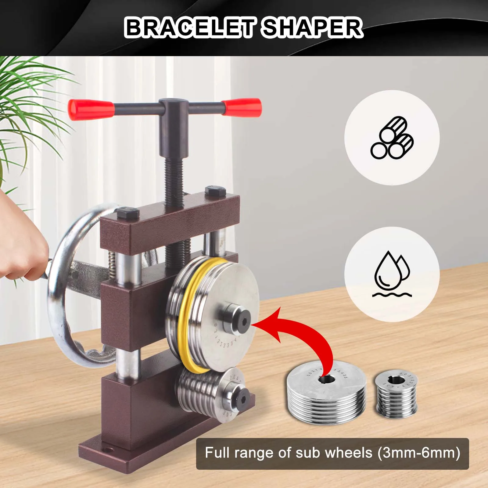 Laminatoio Robusto strumento manuale per compresse a manovella Macchina per la produzione di gioielli per designer di anelli di gioielli per orecchini e braccialetti