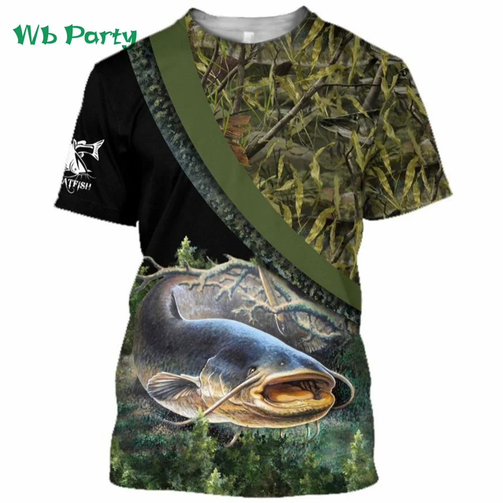 Summer Vintage Fish Print Clothes O-Neck Men Vintage Clothes T-shirts Shirts Graphic Tee Short Sleeve Tee T-shirt for Men Tops