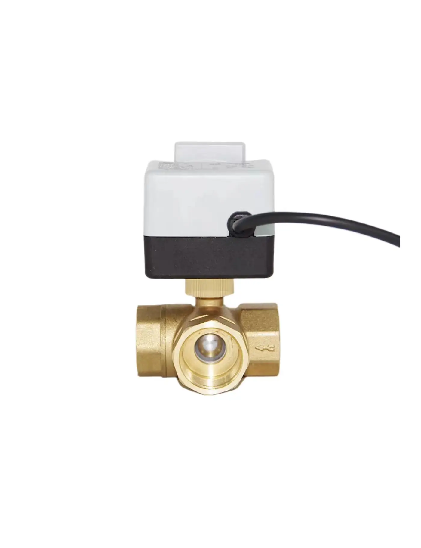 Integrated electric ball valve 2-way 3-way AC220VAC24 three-wire double control brass electric ball valve