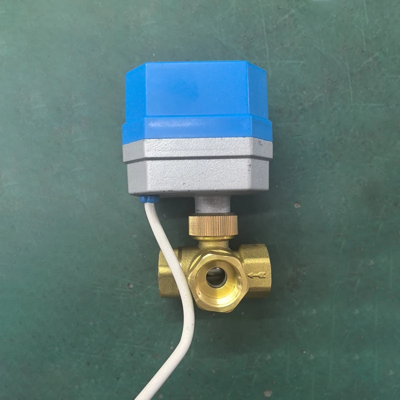 220 فولت 24 فولت النحاس صمام كروي مزود بمحرك 3-سلك 2 التحكم صمام كهربائي المحرك الكرة صمام #1